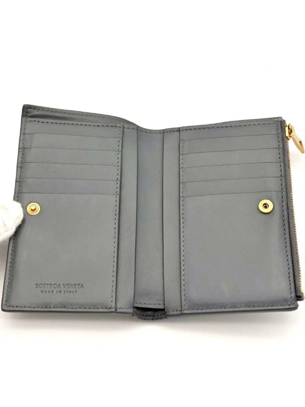 Bottega Veneta Bifold Wallet Cassette Gray Small